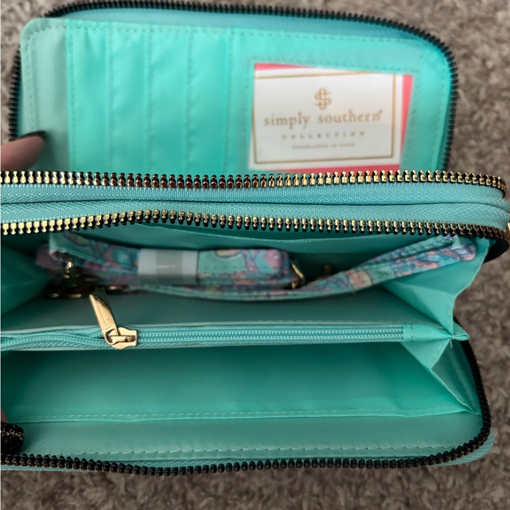 Simply Southern Aqua Wallet with Gold Accents - Picture 2 of 5